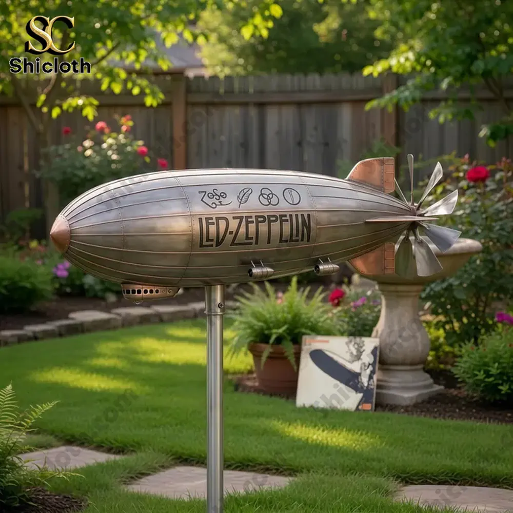 Led Zeppelin Blimp Wind Spinner For Garden 4 led zeppelin airship decor in backyard garden