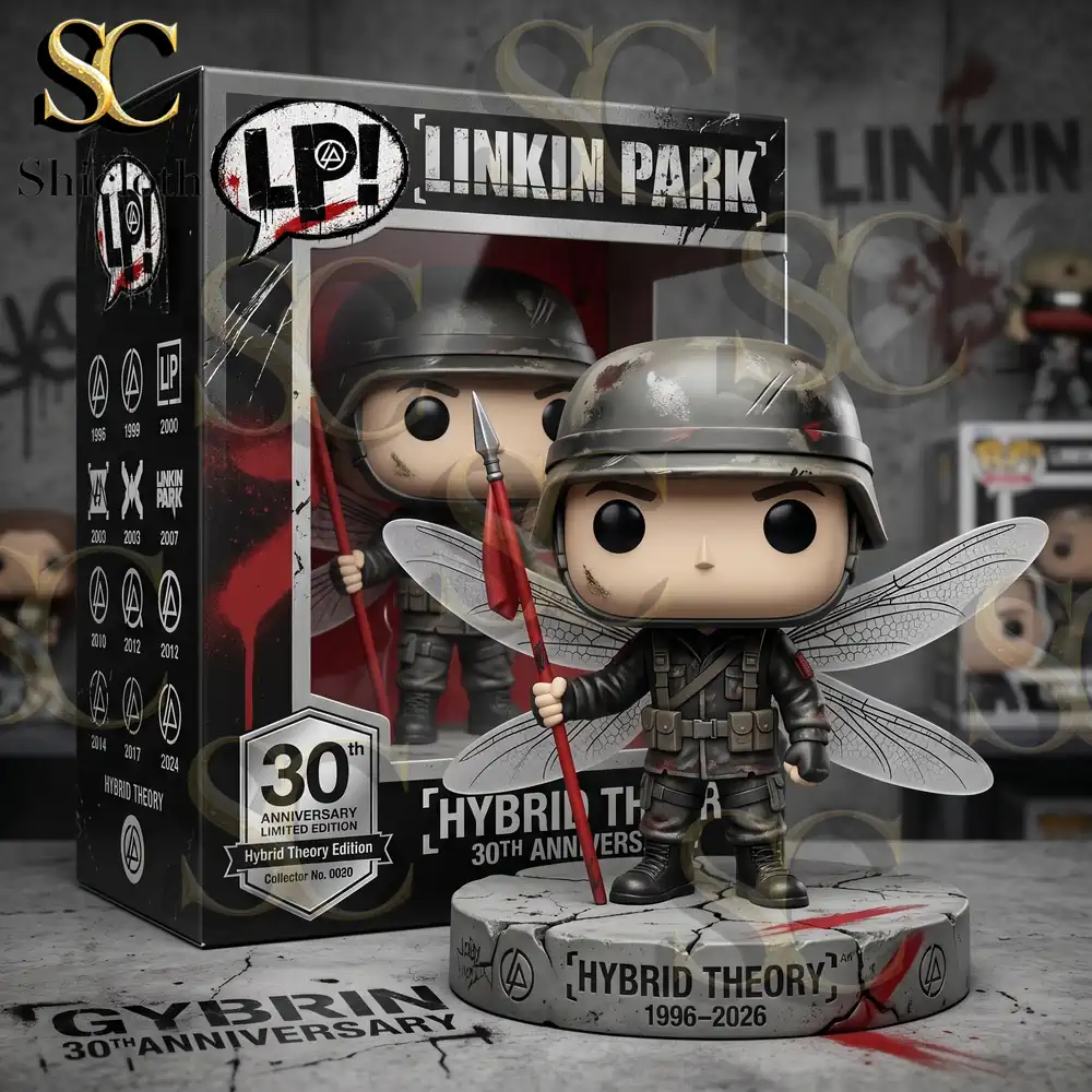 Close view of Linkin Park hybrid theory anniversary figure with box!