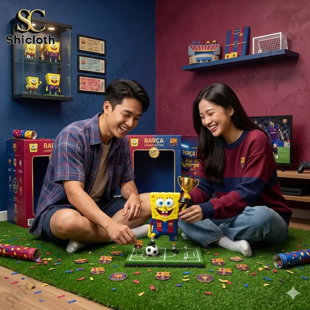 Lionel Messi x Spongebob Squarepants Fc Barcelona 125th Anniversary Pop Figure