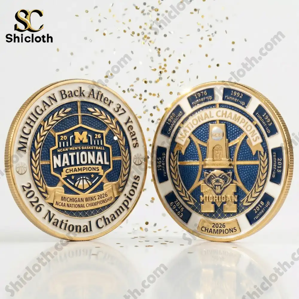Alternative view of Michigan Wolverines Back After 37 Years NCAA National Champs Coin