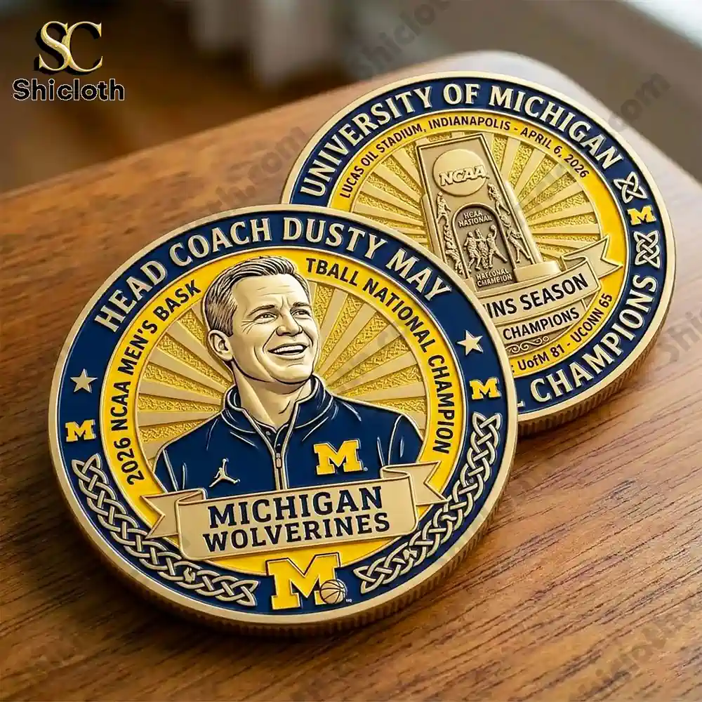 Alternative view of Michigan Wolverines Coach Dusty May NCAA National Coin