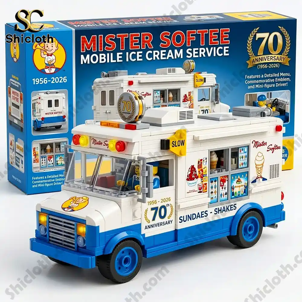 Mister Softee ice cream truck building set with packaging box