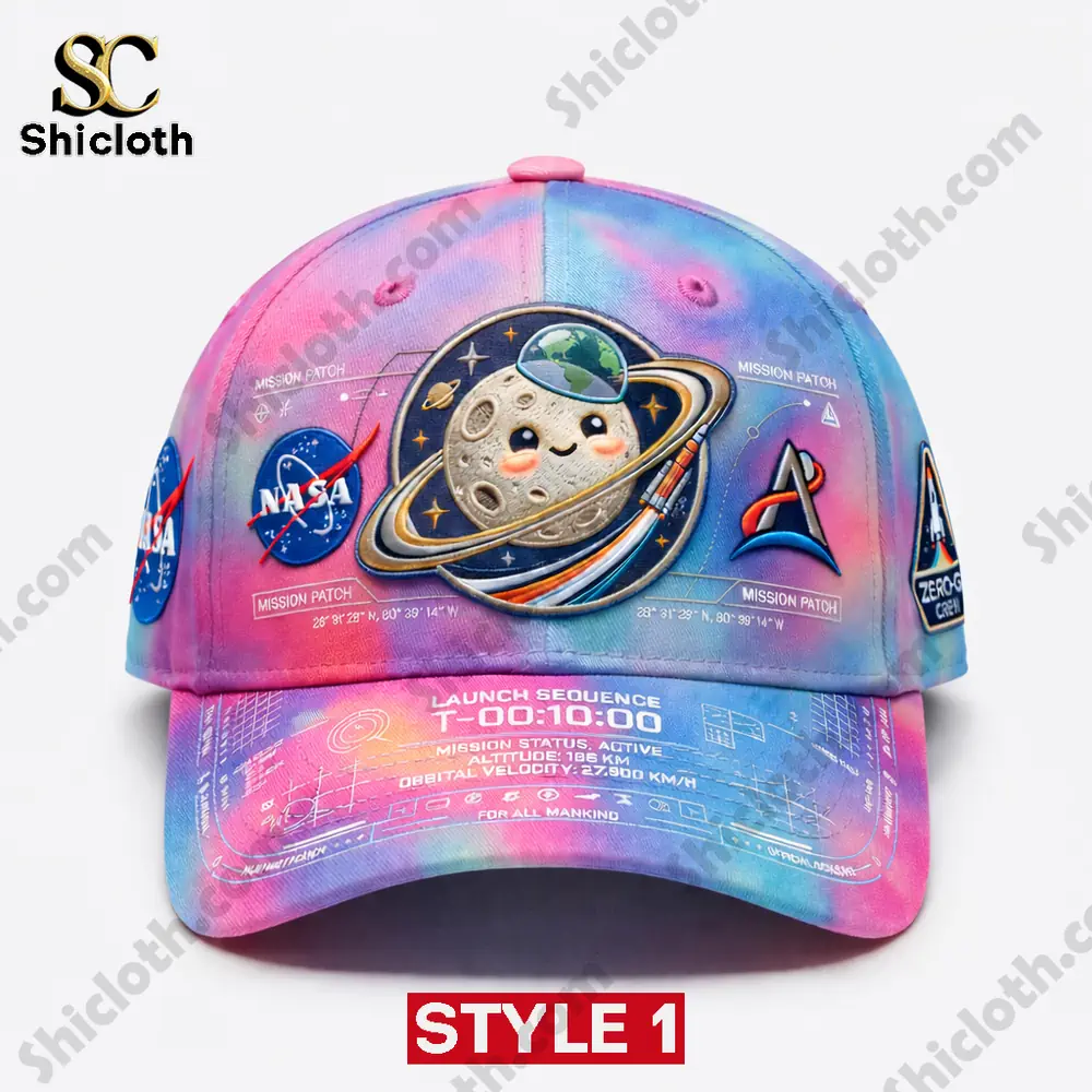 Colorful NASA inspired space cap with planet design Style 1