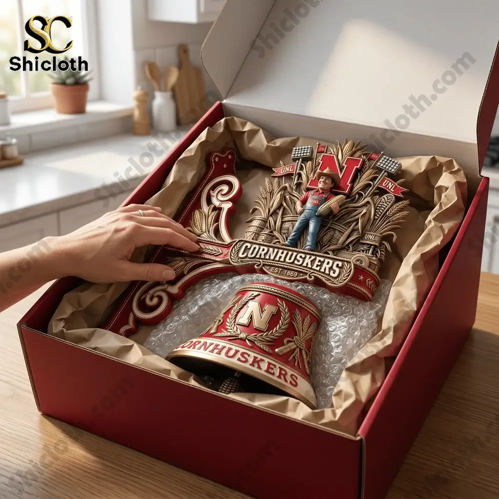 Nebraska Cornhuskers wall bell inside a gift box with protective wrapping!