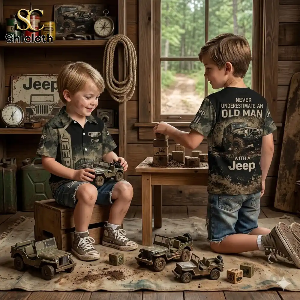 Never Underestimate An Old Man With A Jeep Hawaiian Shirt