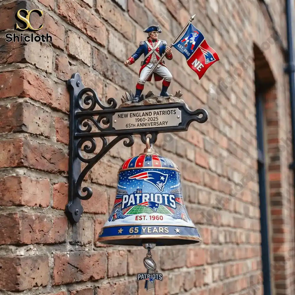 Patriots anniversary wall bell mounted on brick wall