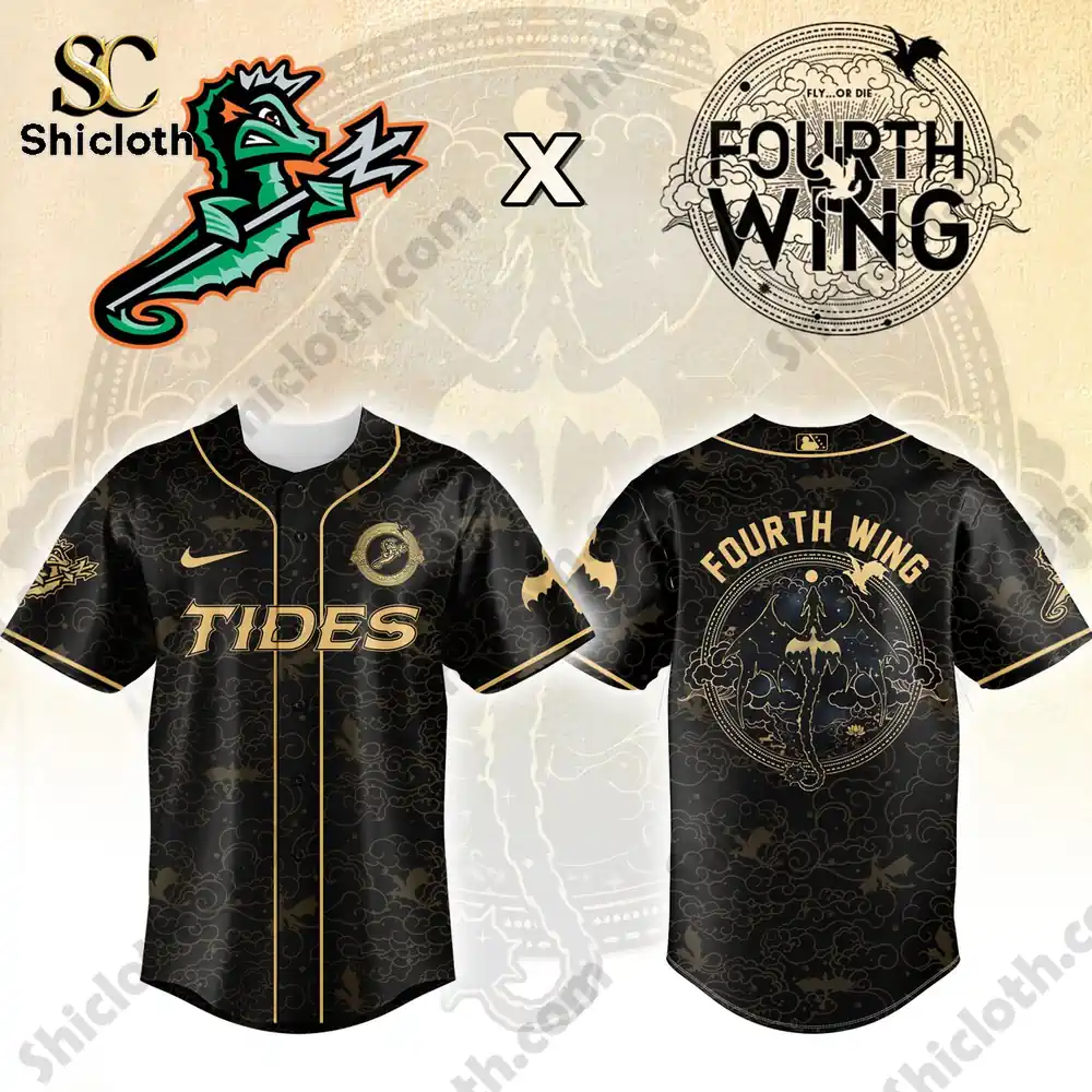 Alternative view of Norfolk Tides x Fourth Wing Night 2026 Baseball Jersey