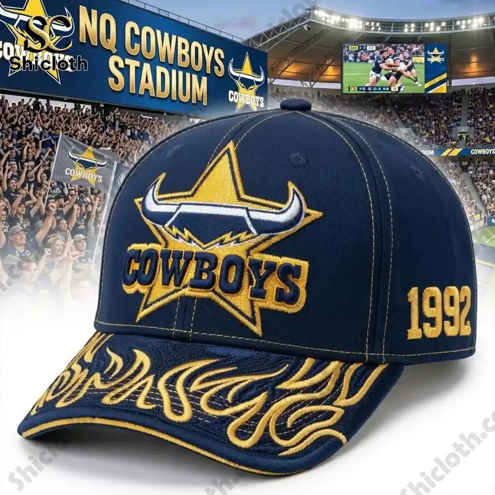 Cowboys cap with stadium crowd background