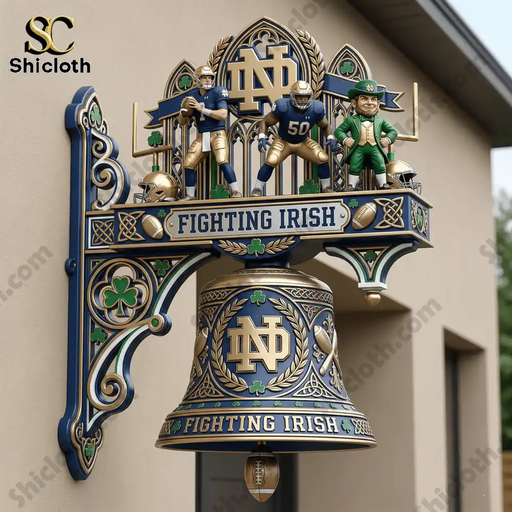 Notre Dame wall bell mounted on light exterior wall