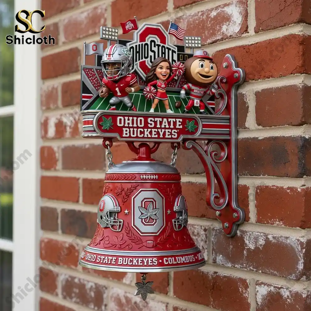 Ohio state buckeyes wall bell mounted on brick wall!