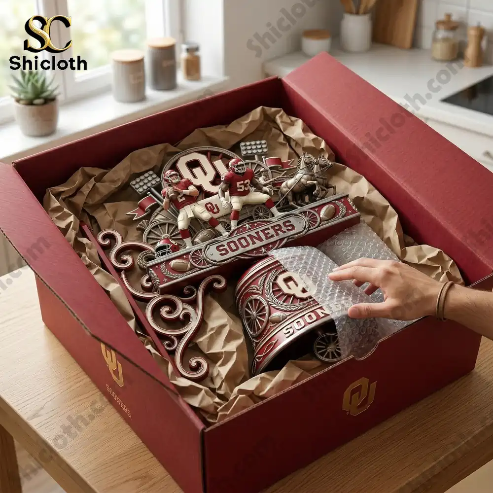 Oklahoma Sooners Premium Wall Bell 4 Sooners wall bell packaged in premium gift box