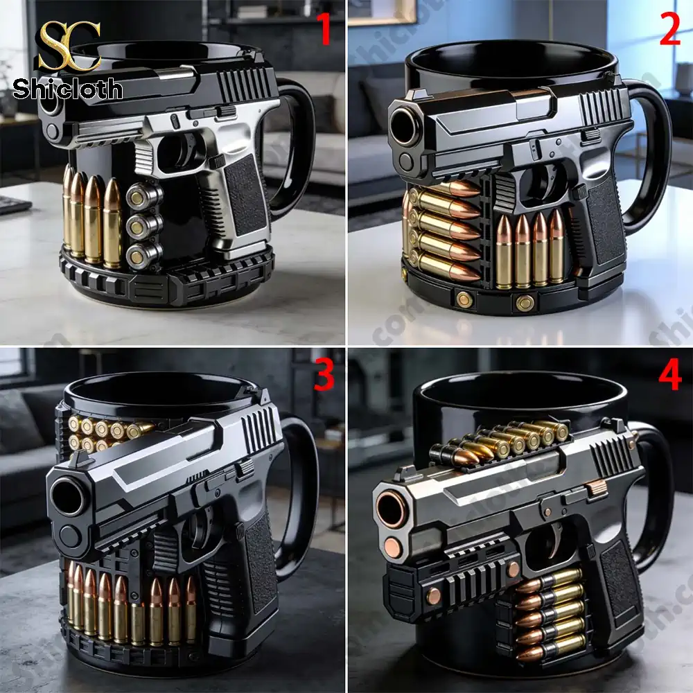 Personalized Pistol Bullet-Themed Mug