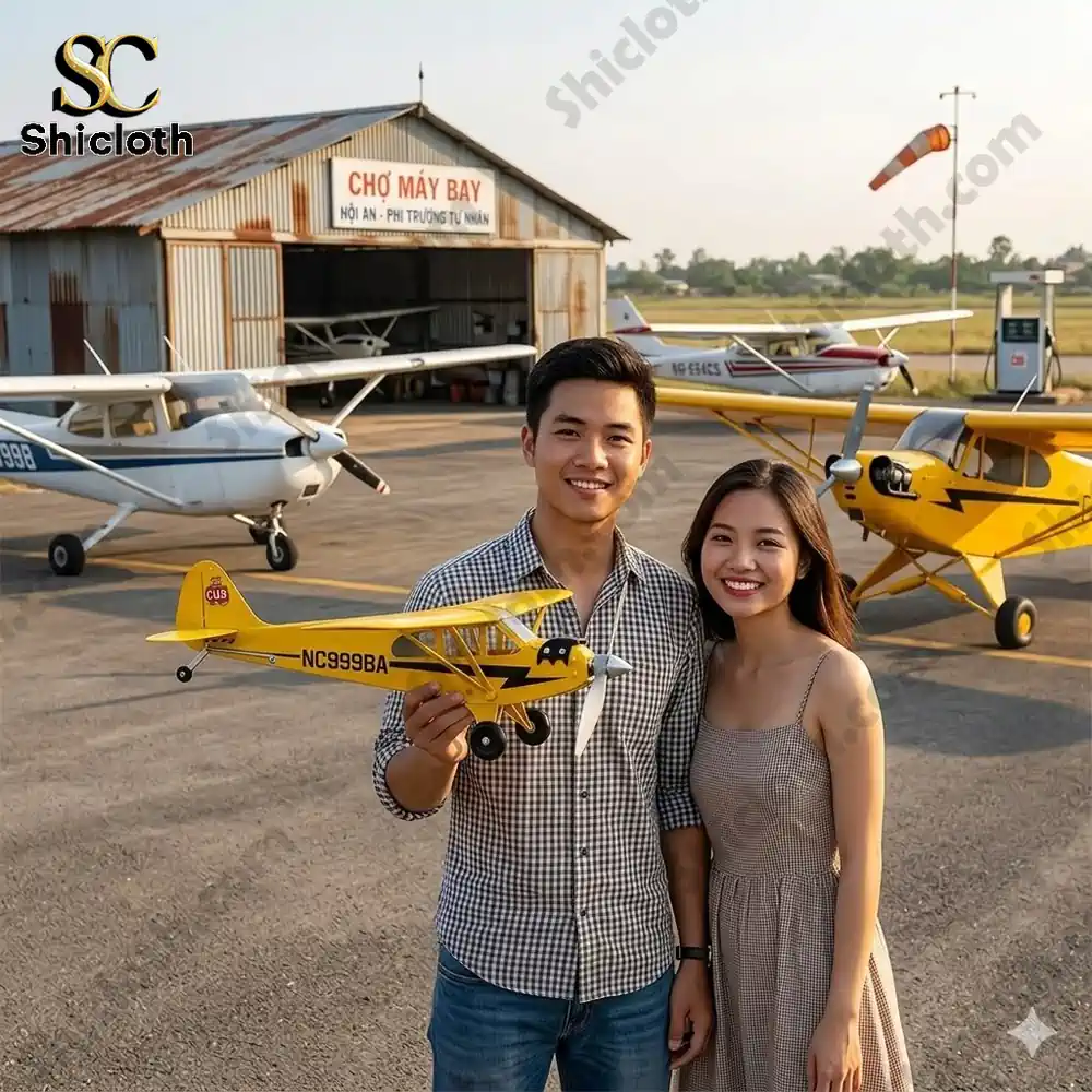 Piper Cub Vintage Metal Airplane Wind Spinner For Garden