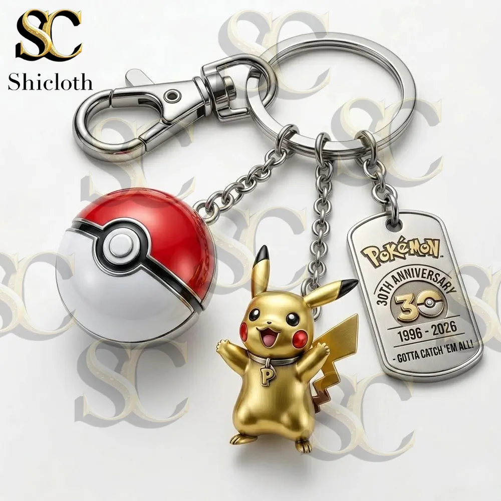 Alternative view of Pok?mon Pikachu 30th Anniversary 1996-2026 Edition Keychain