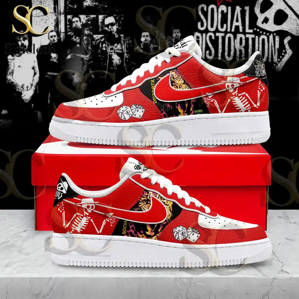 Alternative view of Premium Social Distortion Nike Custom Air Force 1 Shoes