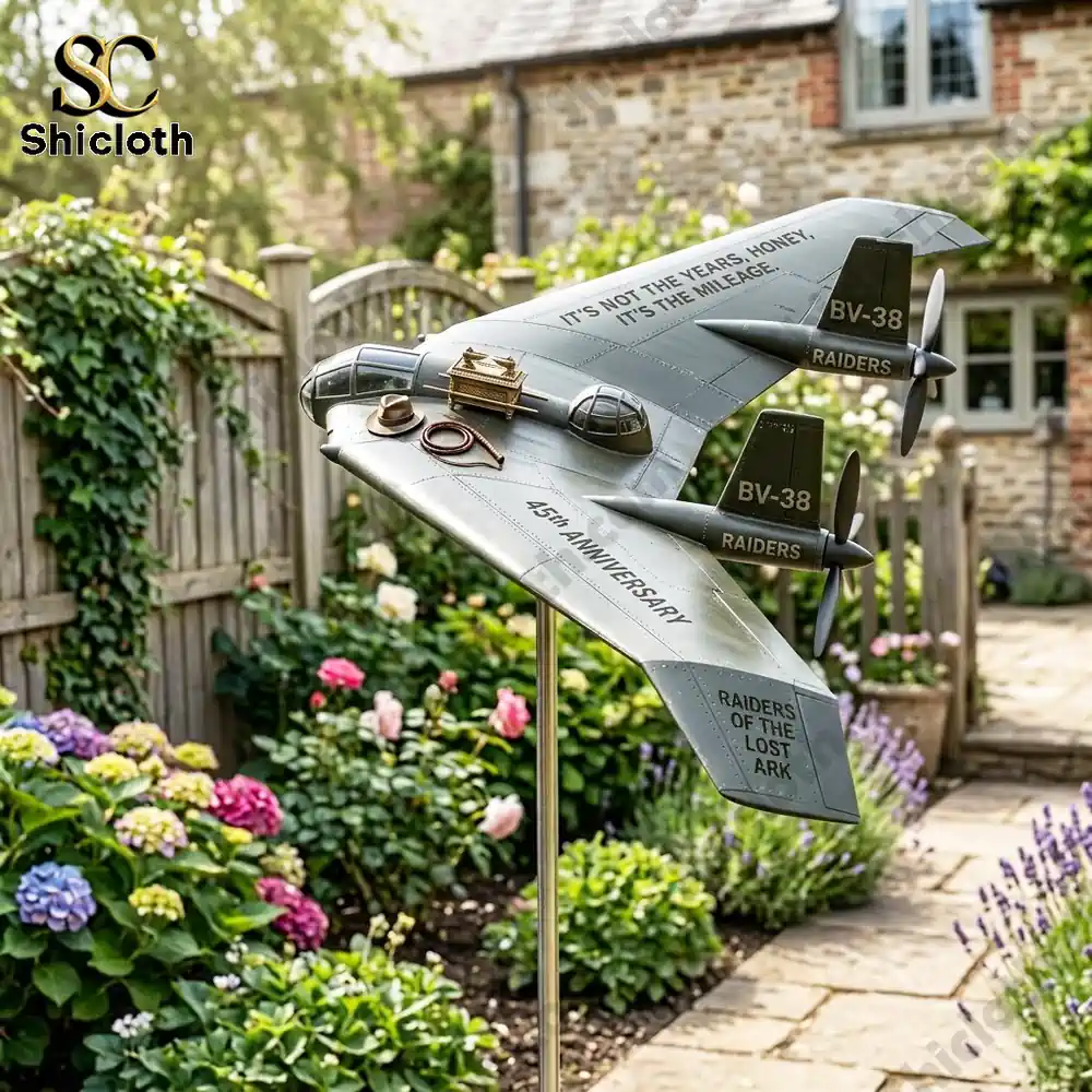 bv thirty eight model plane garden decoration among flowers!
