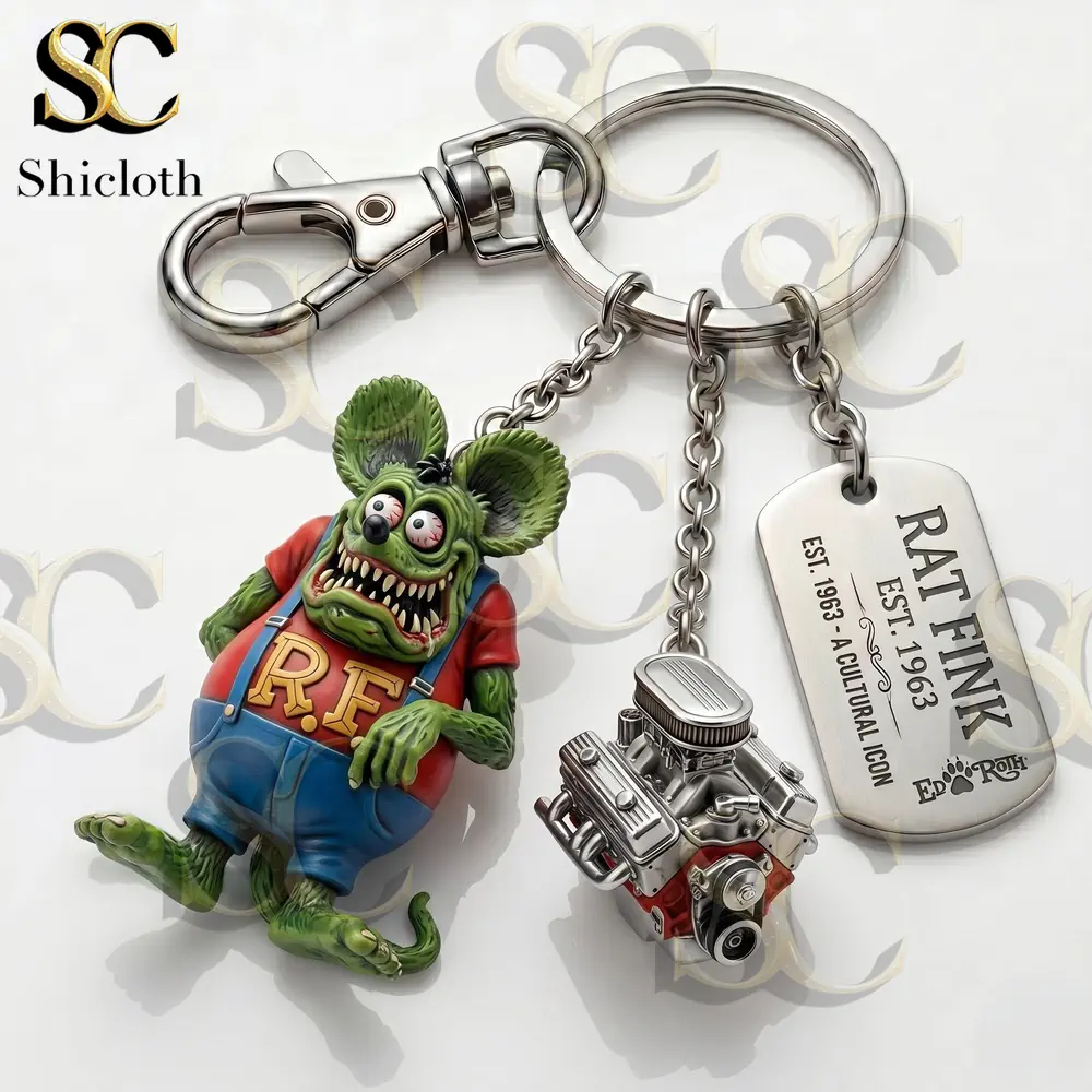 Alternative view of Rat Fink Outlaw Garage Legacy Keychain
