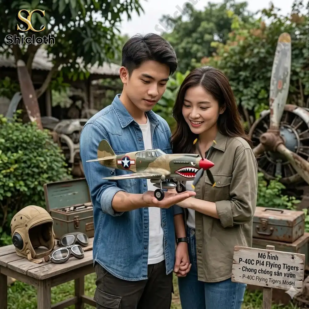 Shark Mouth Warplane Wind Spinner For Garden