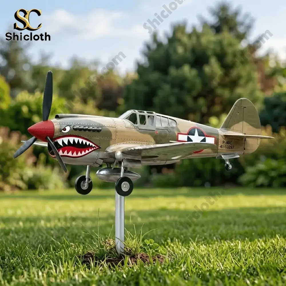 Alternative view of Shark Mouth Warplane Wind Spinner For Garden