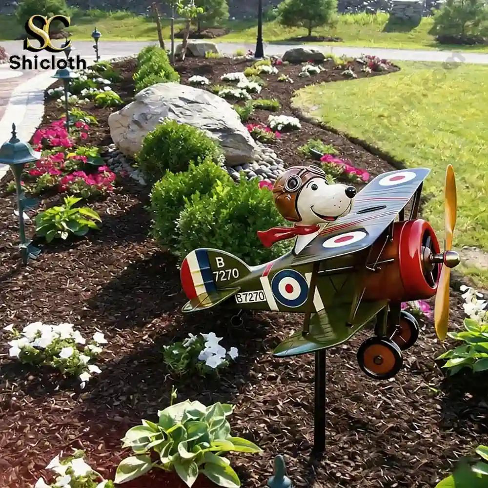 dog airplane spinner in landscaped garden!