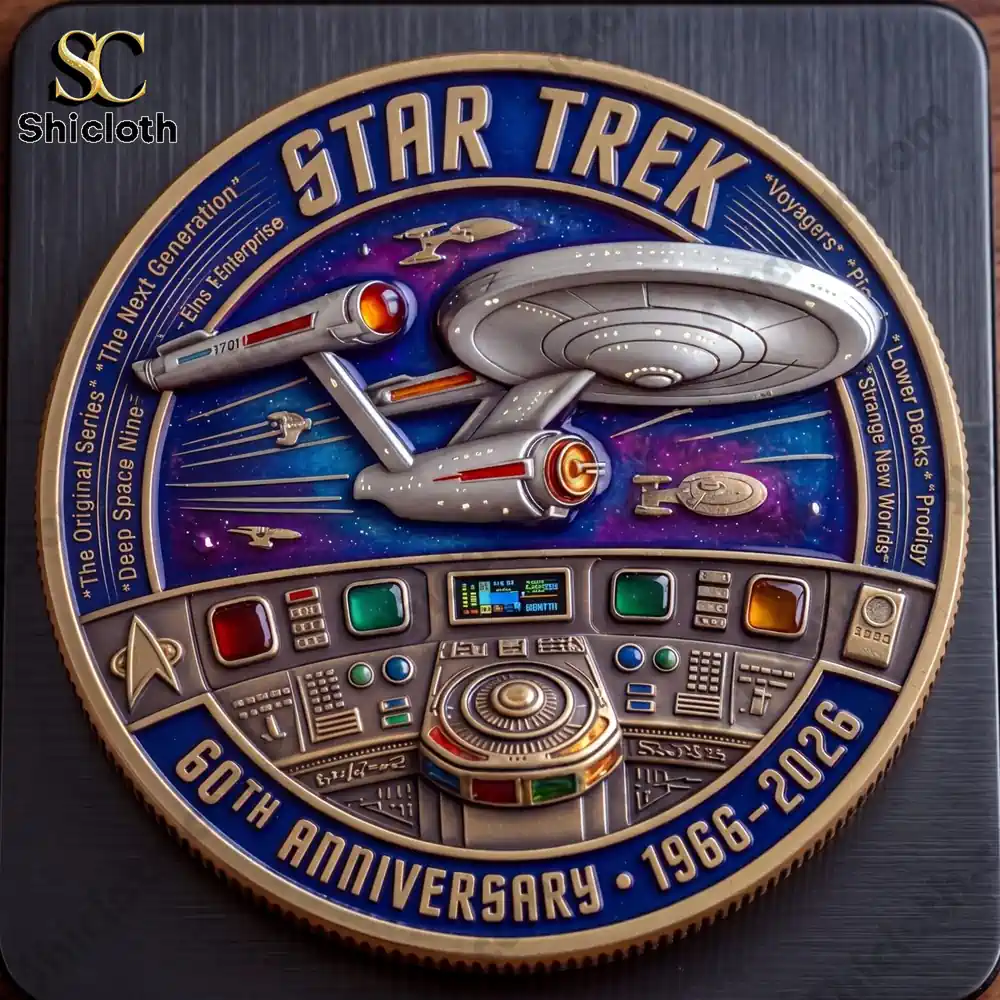Close up of Star Trek anniversary coin design!