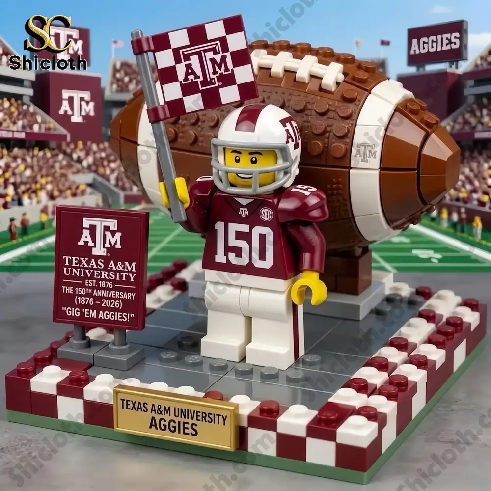 Close up Texas AM brick football figure with stadium background!