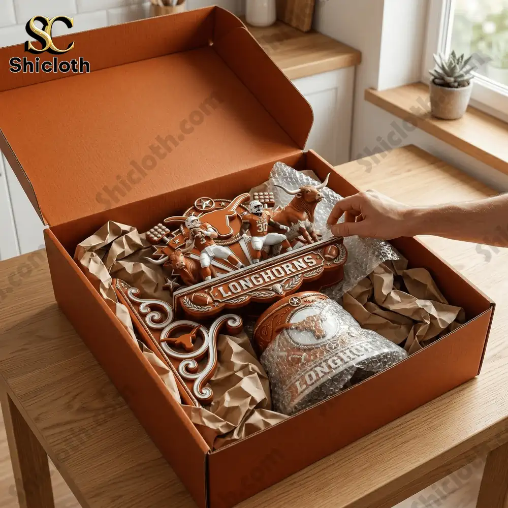 Texas Longhorns wall bell inside packaging box ready for delivery
