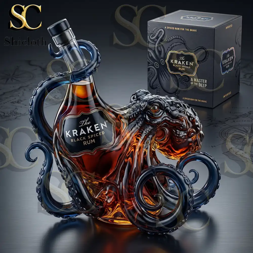 Alternative view of The Kraken Black Spiced Rum 3D Sculpted Octopus Collector's Whiskey Bottle