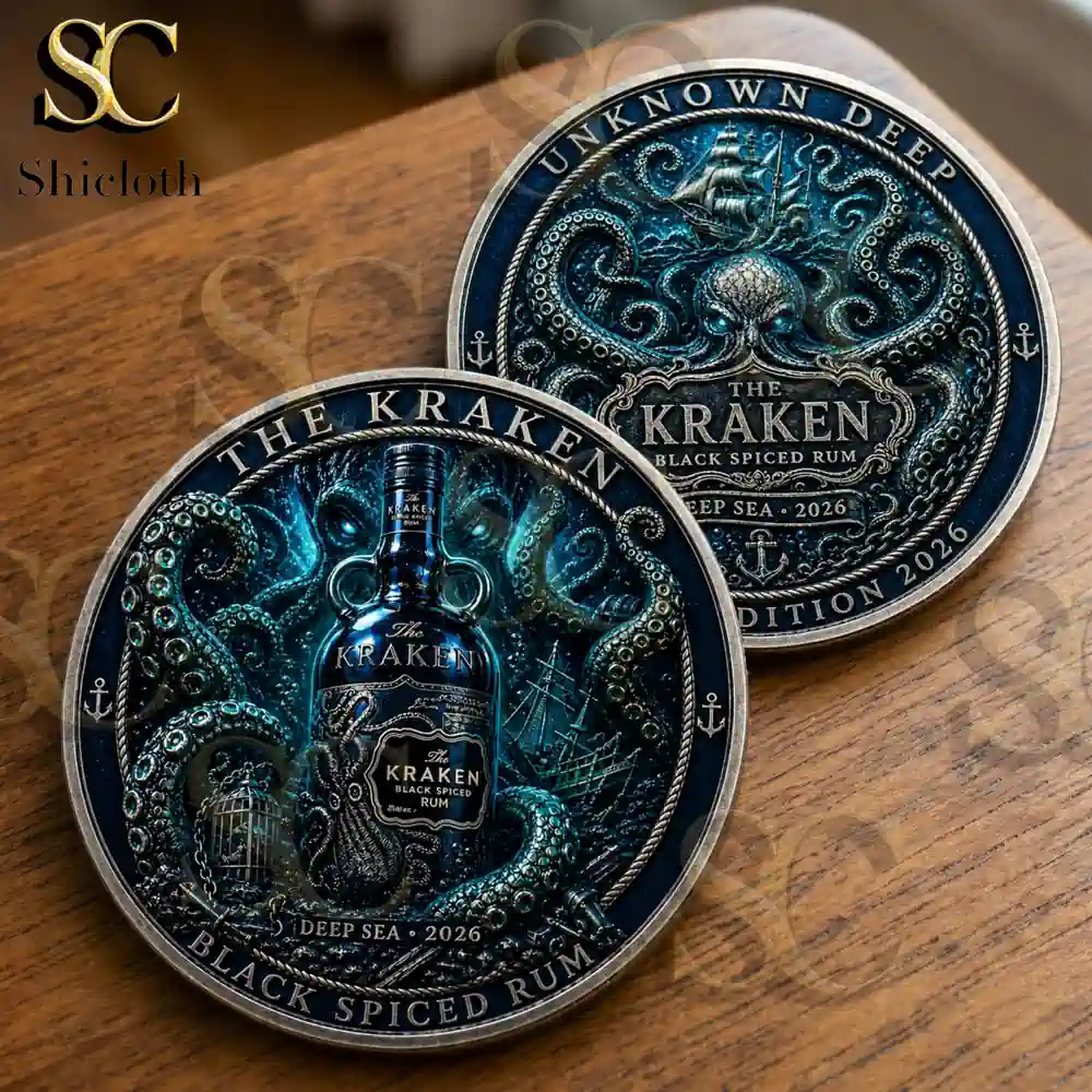 Alternative view of The Kraken Black Spiced Rum Deep Sea 2026 Custom Nautical Collector?s Coin
