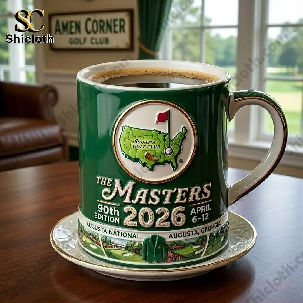 Close up of green Masters mug on table with coffee!