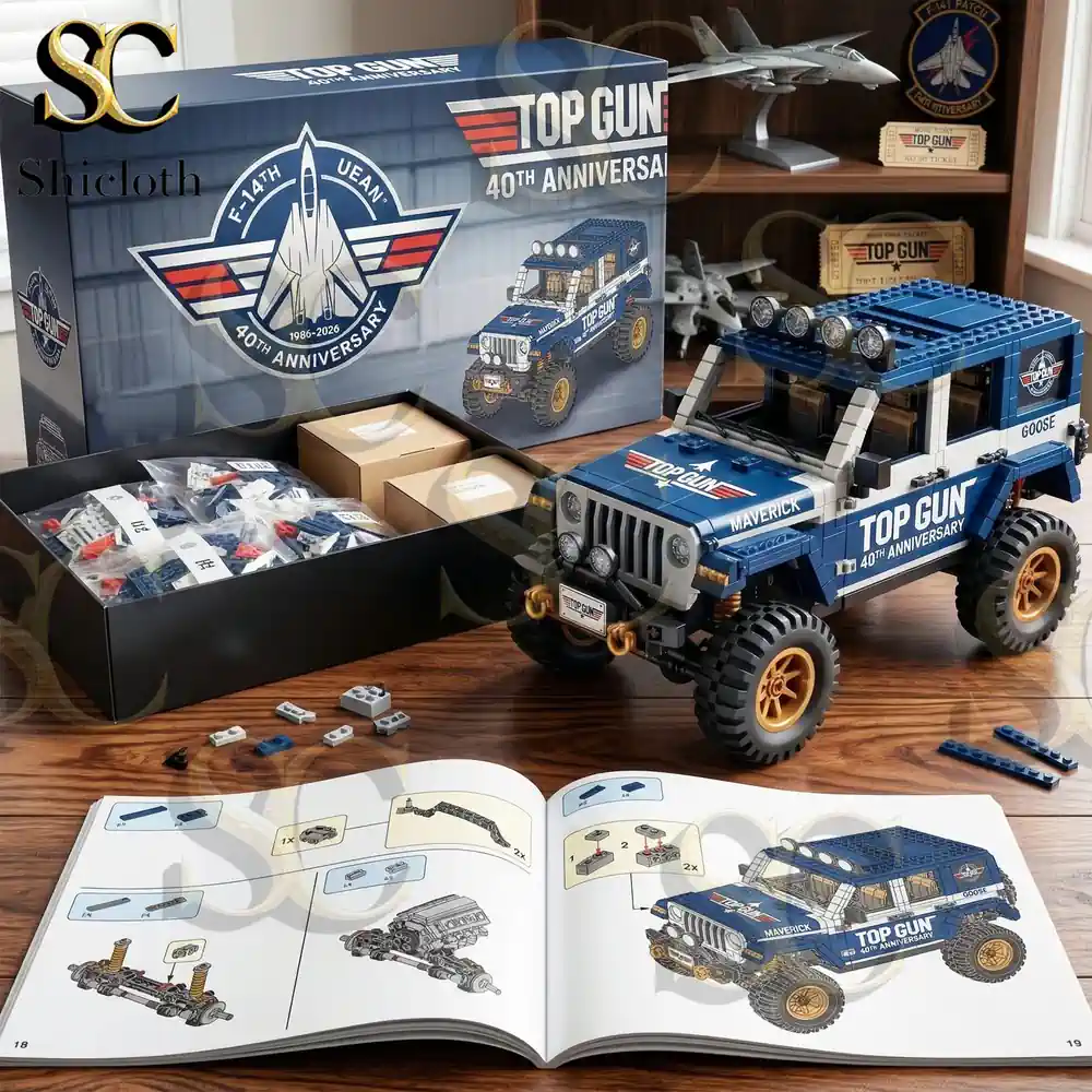 Alternative view of Top Gun 40th Anniversary 1986-2026 Maverick Edition Off-Road Jeep Building Block Set