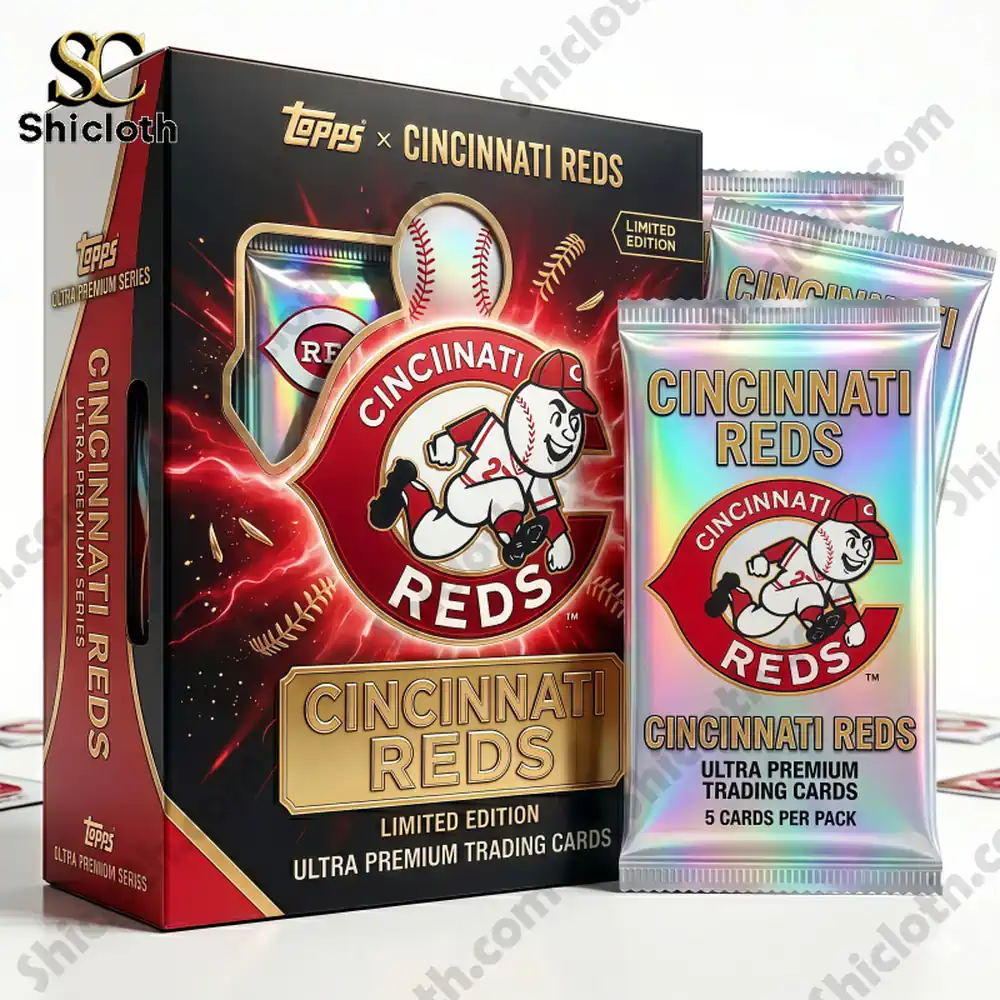 Cincinnati Reds trading card box and packs limited edition display!