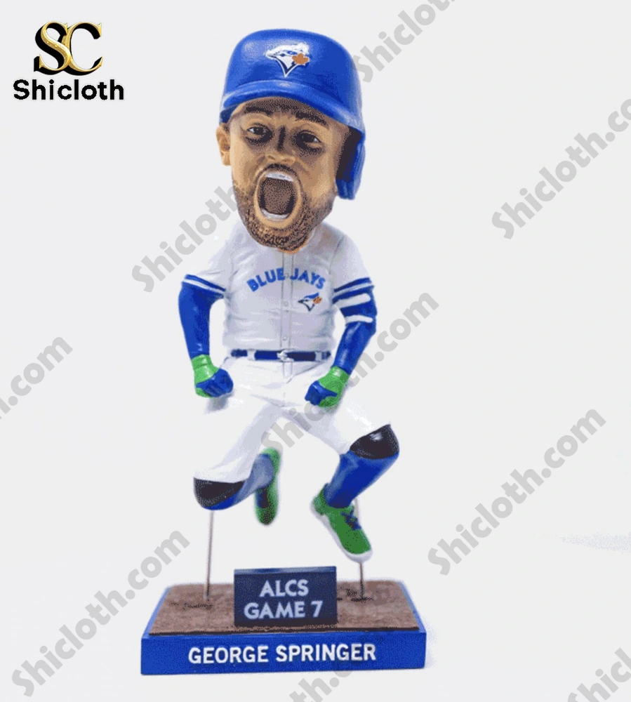 George Springer jumping bobblehead in Blue Jays uniform