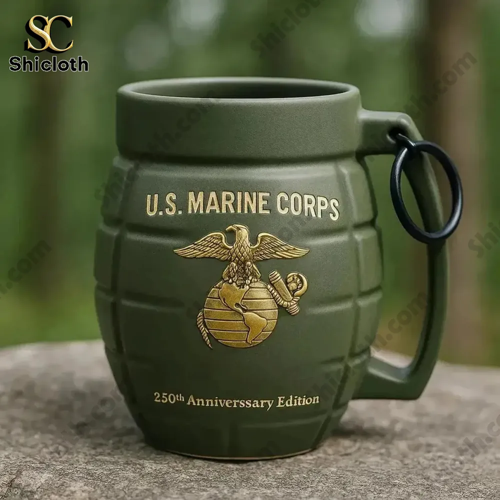 Alternative view of USMC 250th Anniversary Edition USMC Grenade Mug