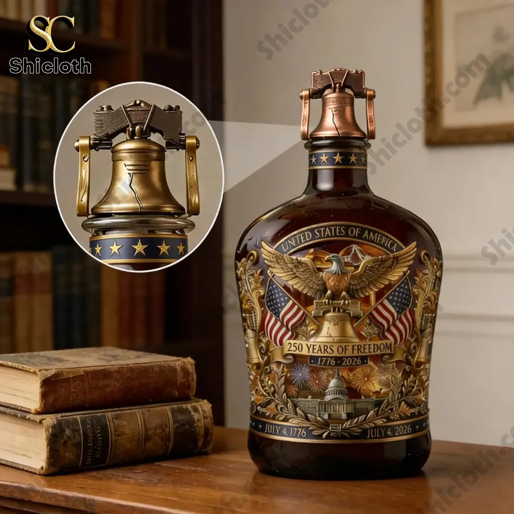 Decorative whiskey bottle on table during outdoor barbecue gathering!