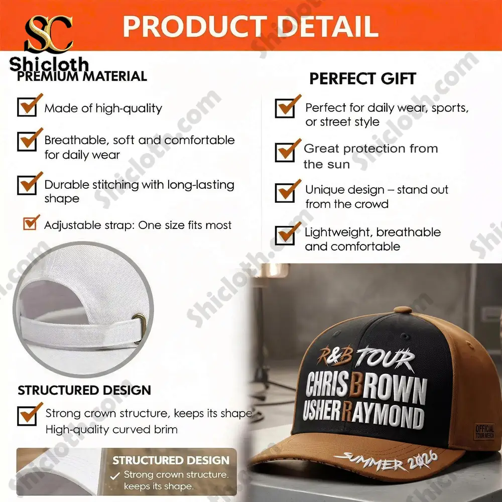 Alternative view of Usher and Chris Brown R&B Tour 2026  Raymond & Brown Cap Hat