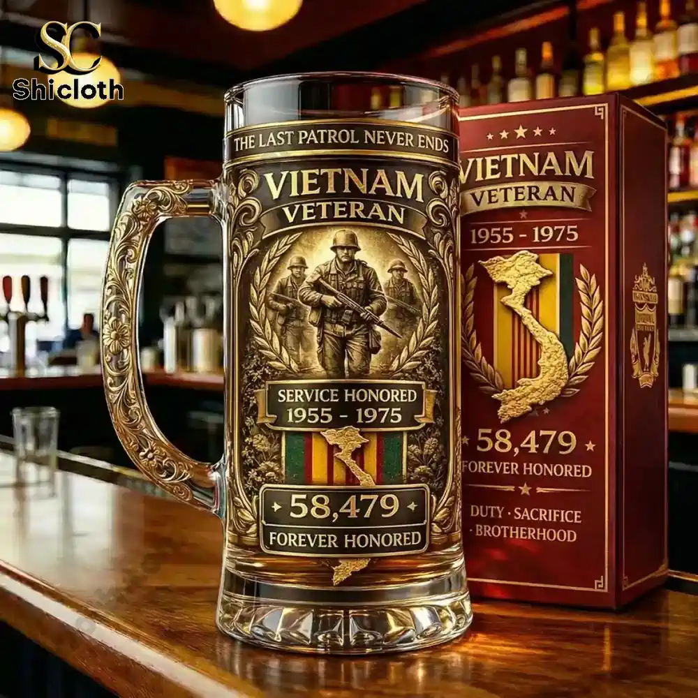 Alternative view of Vietnam Veteran 1955-1975 Commemorative Beer Glass