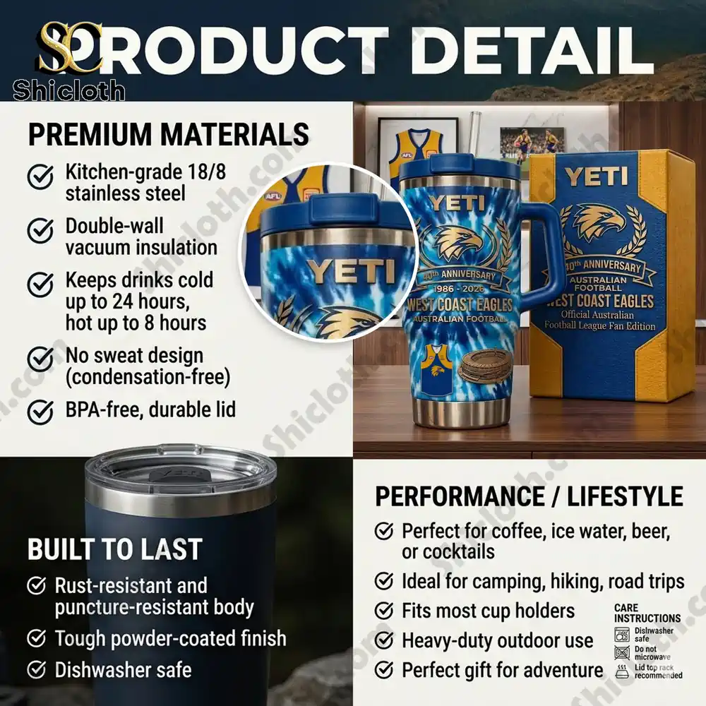 West Coast Eagles 40th Anniversary Tumbler Cup 3 West Coast Eagles 40th Anniversary Tumbler Cup - Image 3