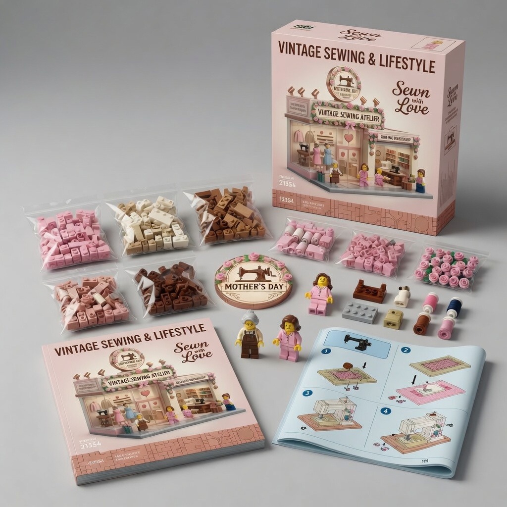 Mother?s Day Vintage Sewing Atelier Building Block Set