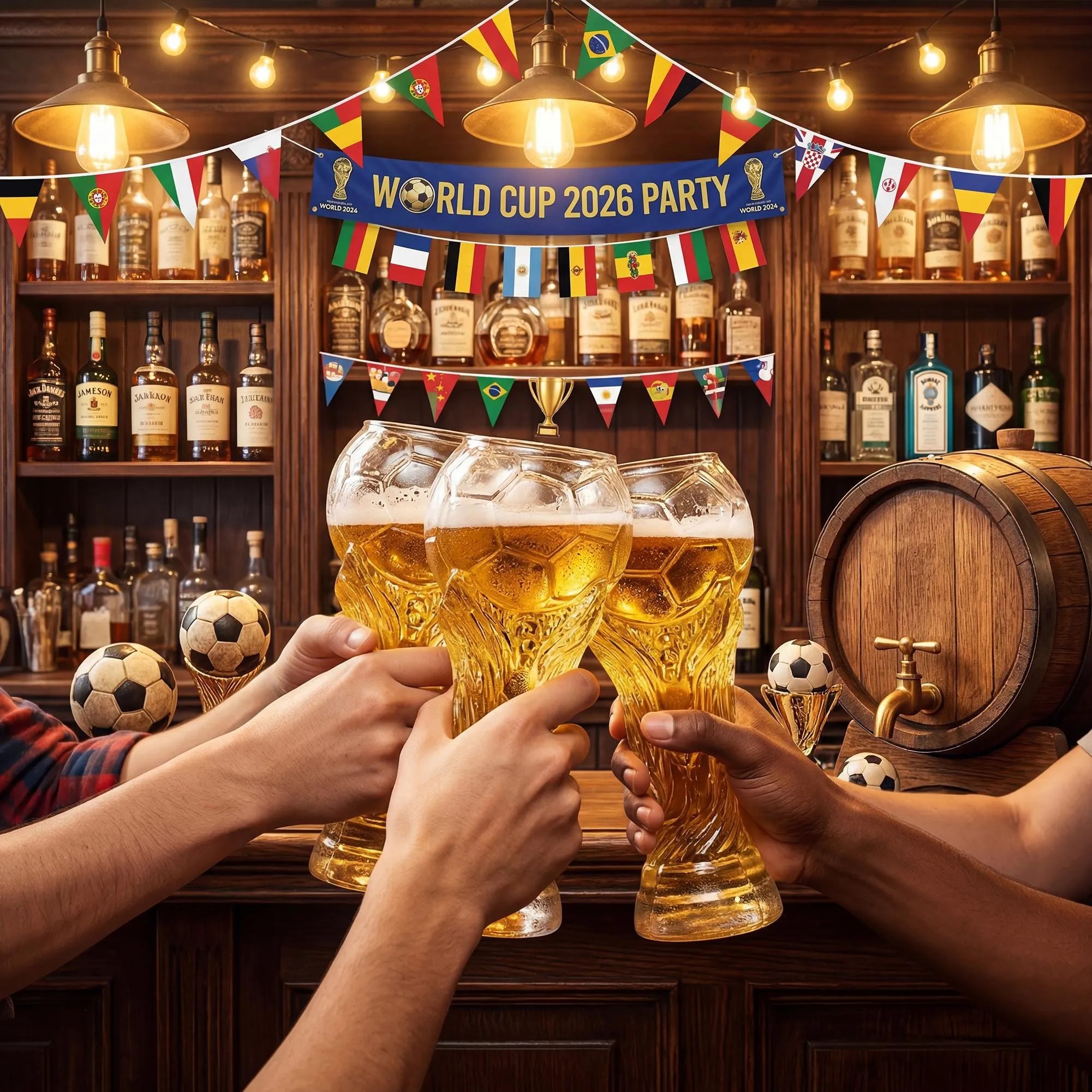 Alternative view of America World Cup 2026 Football Trophy Beer Glass