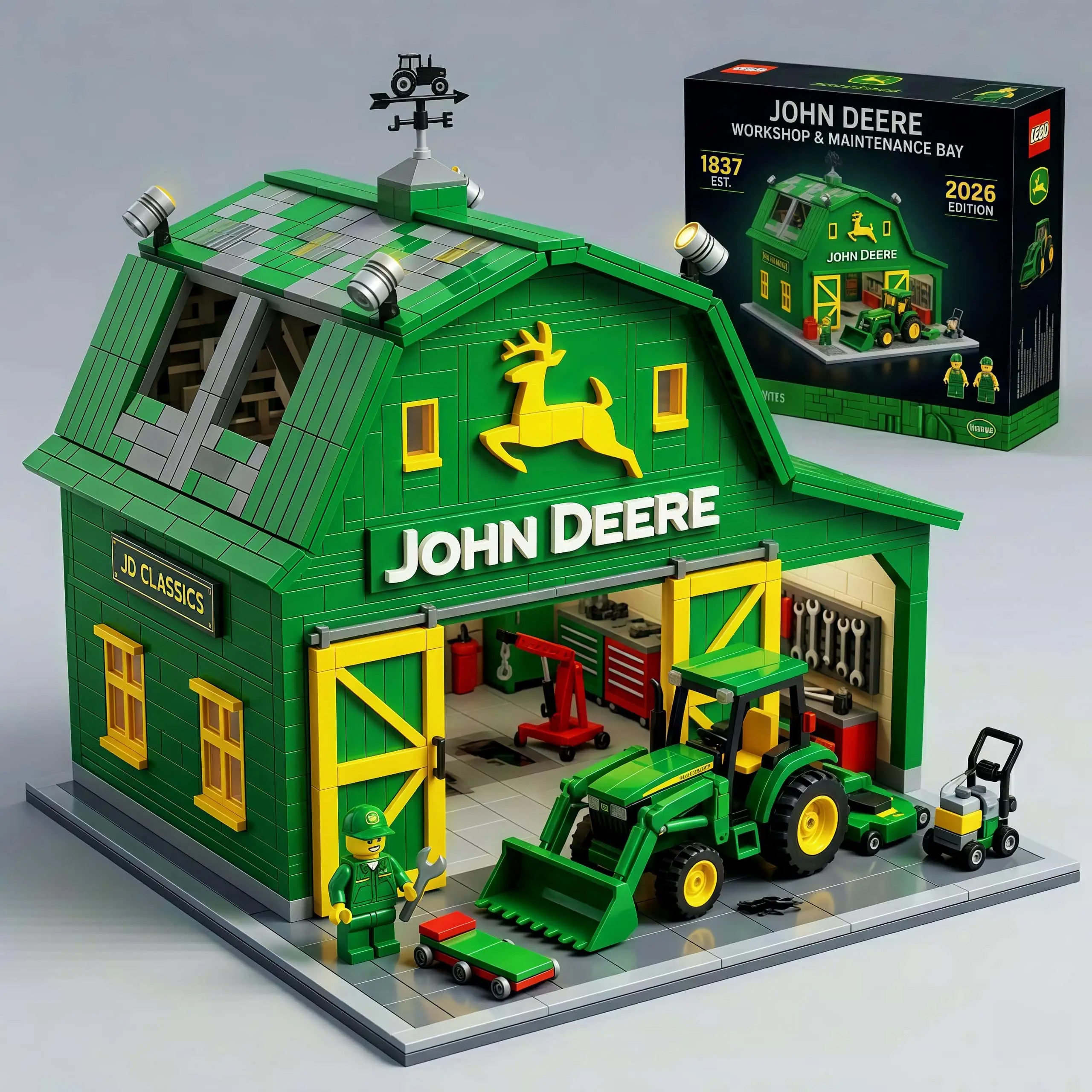 John Deere Barn & Tractor Building Set