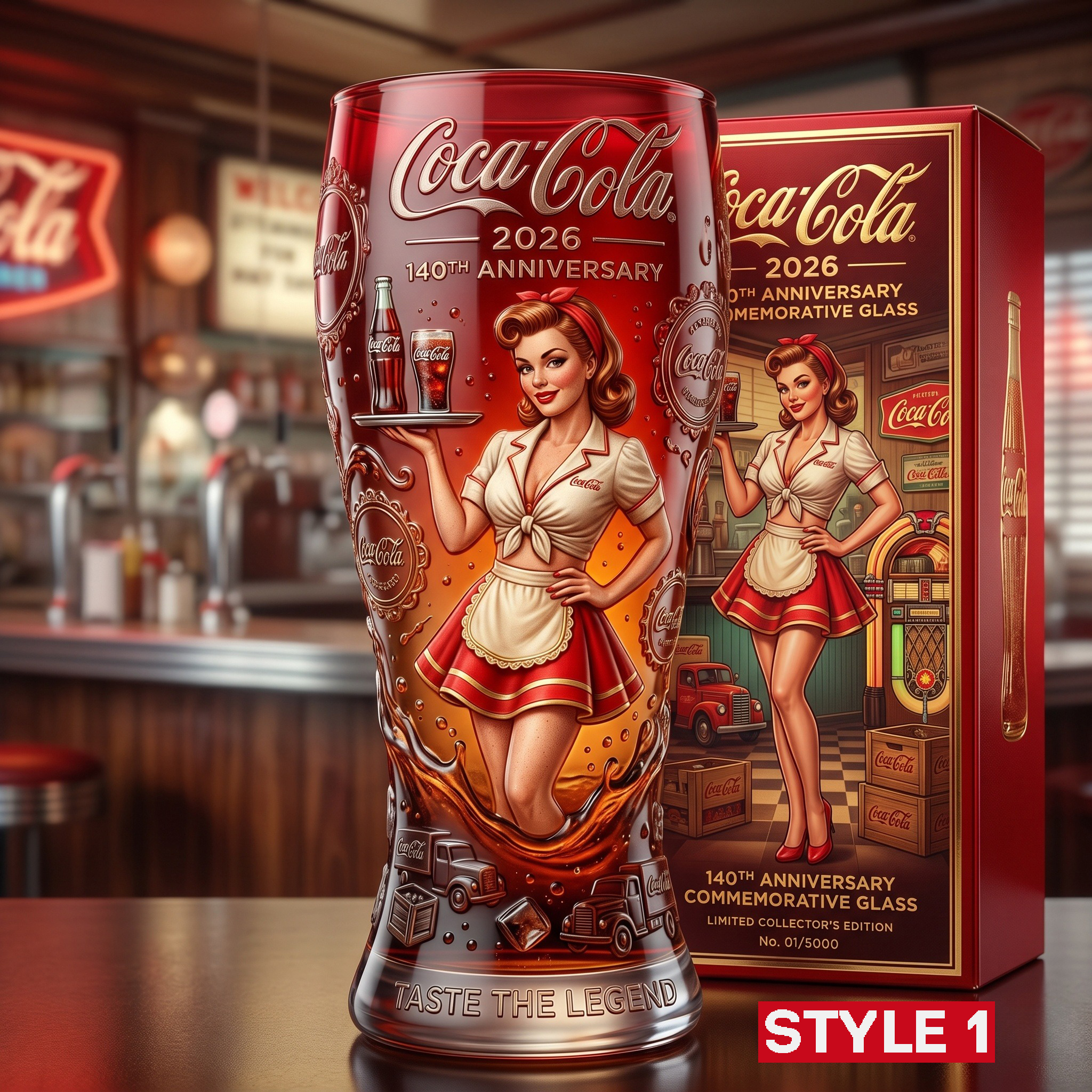 Alternative view of Coca-Cola 140th Anniversary Collector?s Beer Glass