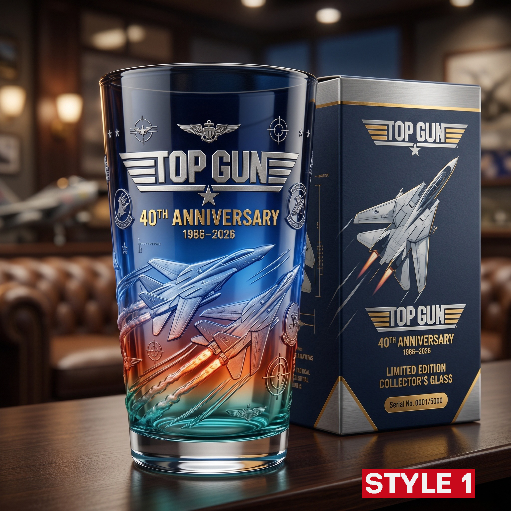 Alternative view of Top Gun 40th Anniversary Collector Beer Glass