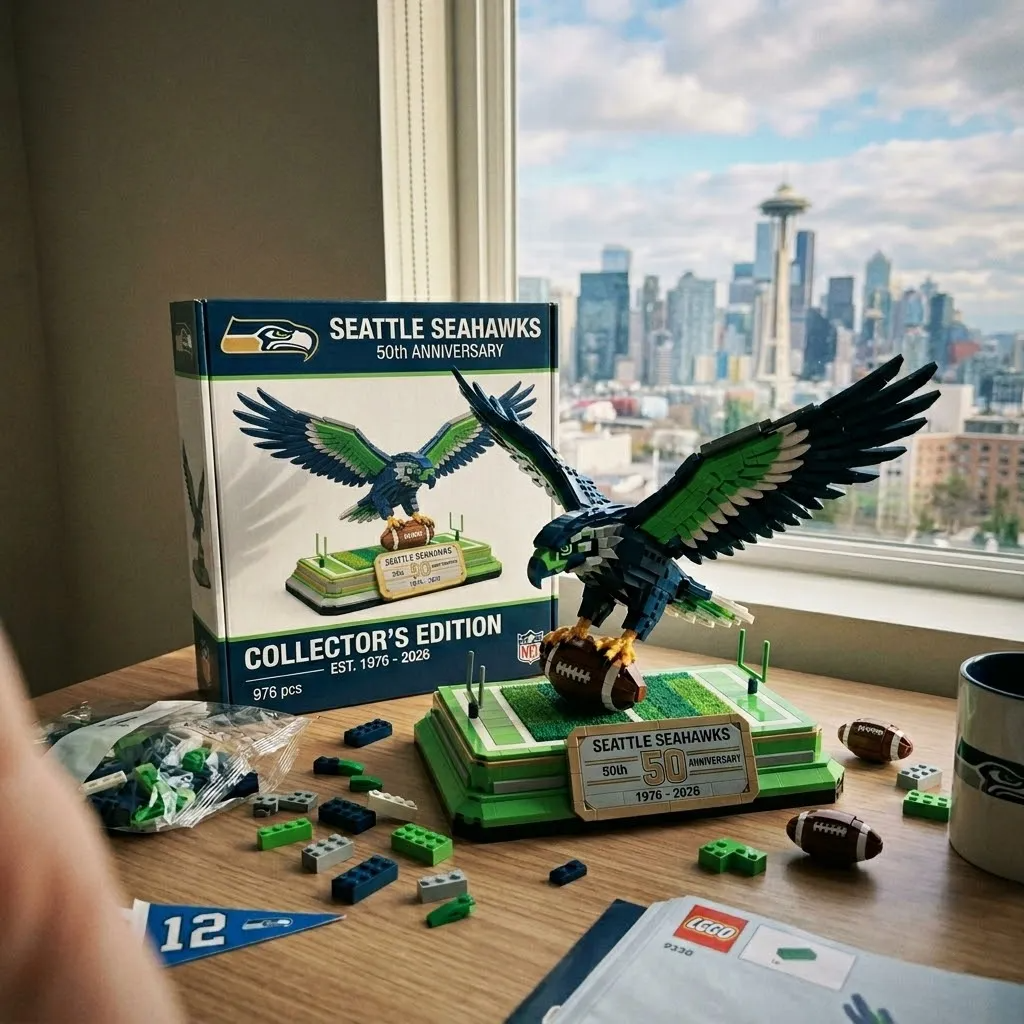 Alternative view of Seattle Seahawks 50th Anniversary Brick Edition