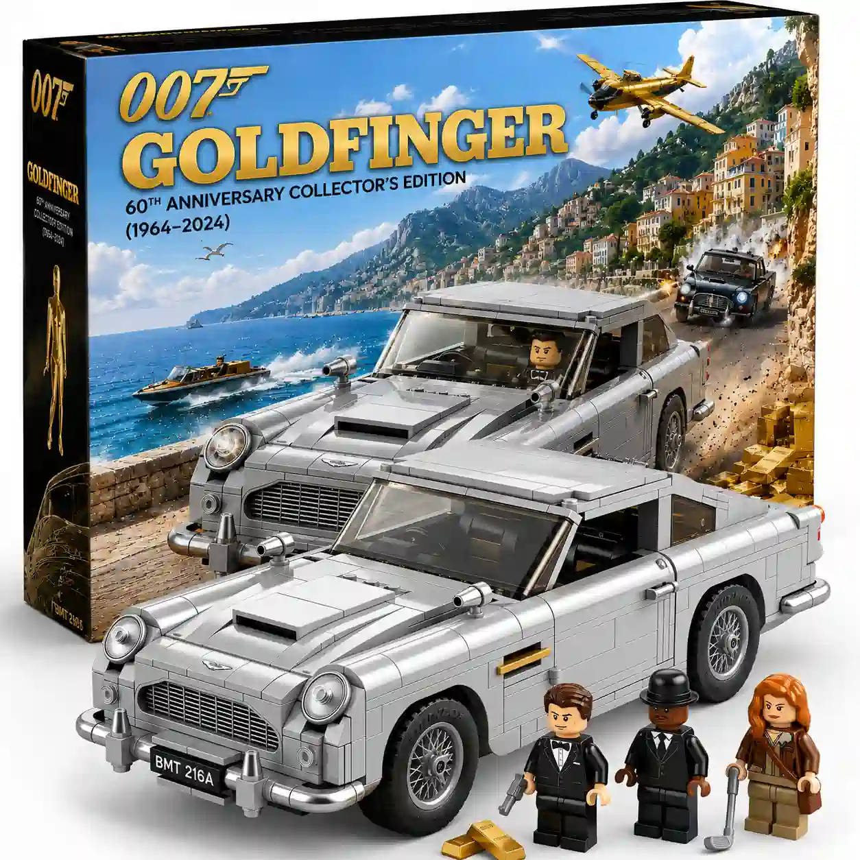 Alternative view of 007 Goldfinger 60th Anniversary Aston Martin DB5 Building Set