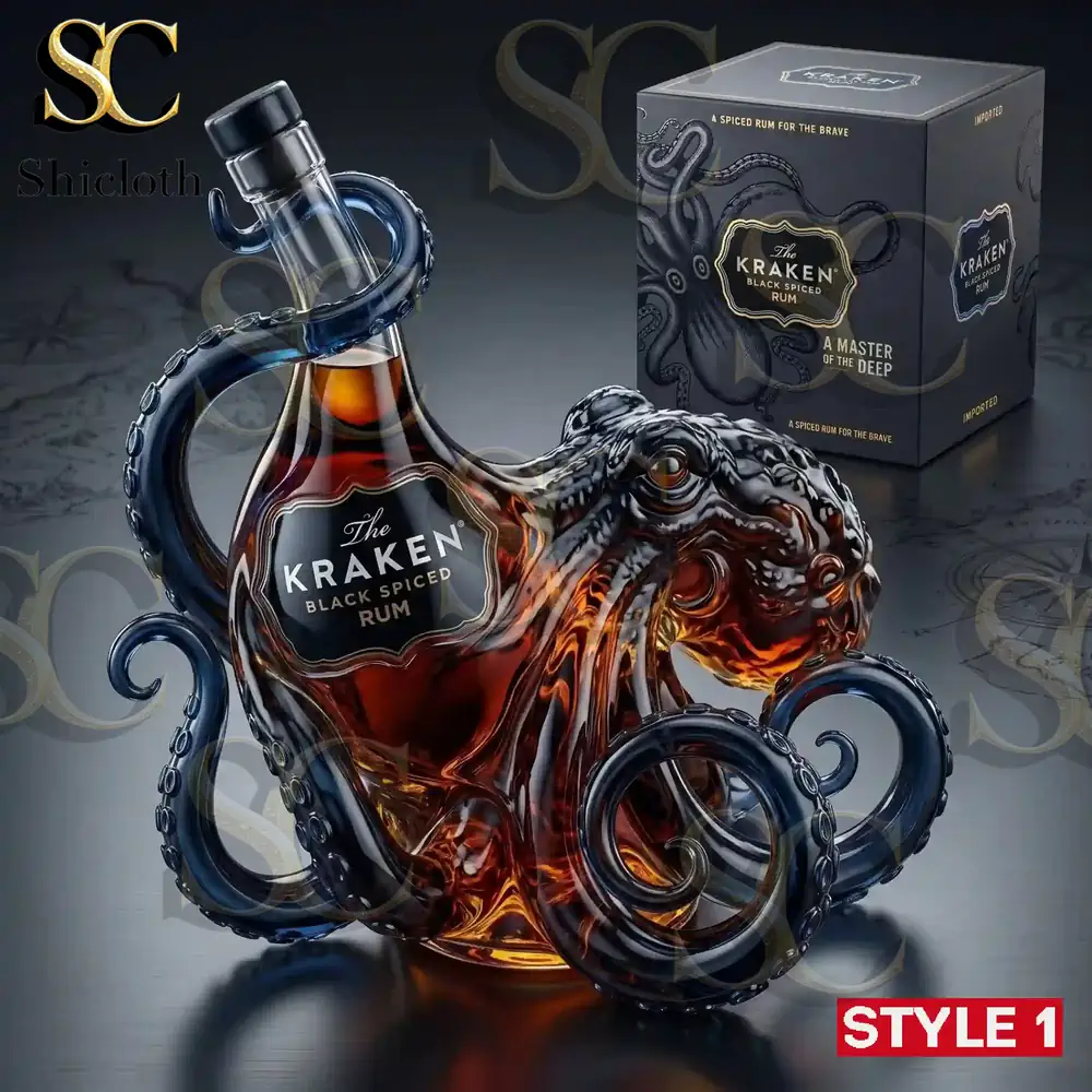 Classic blue and black Kraken octopus rum bottle with luxury box!