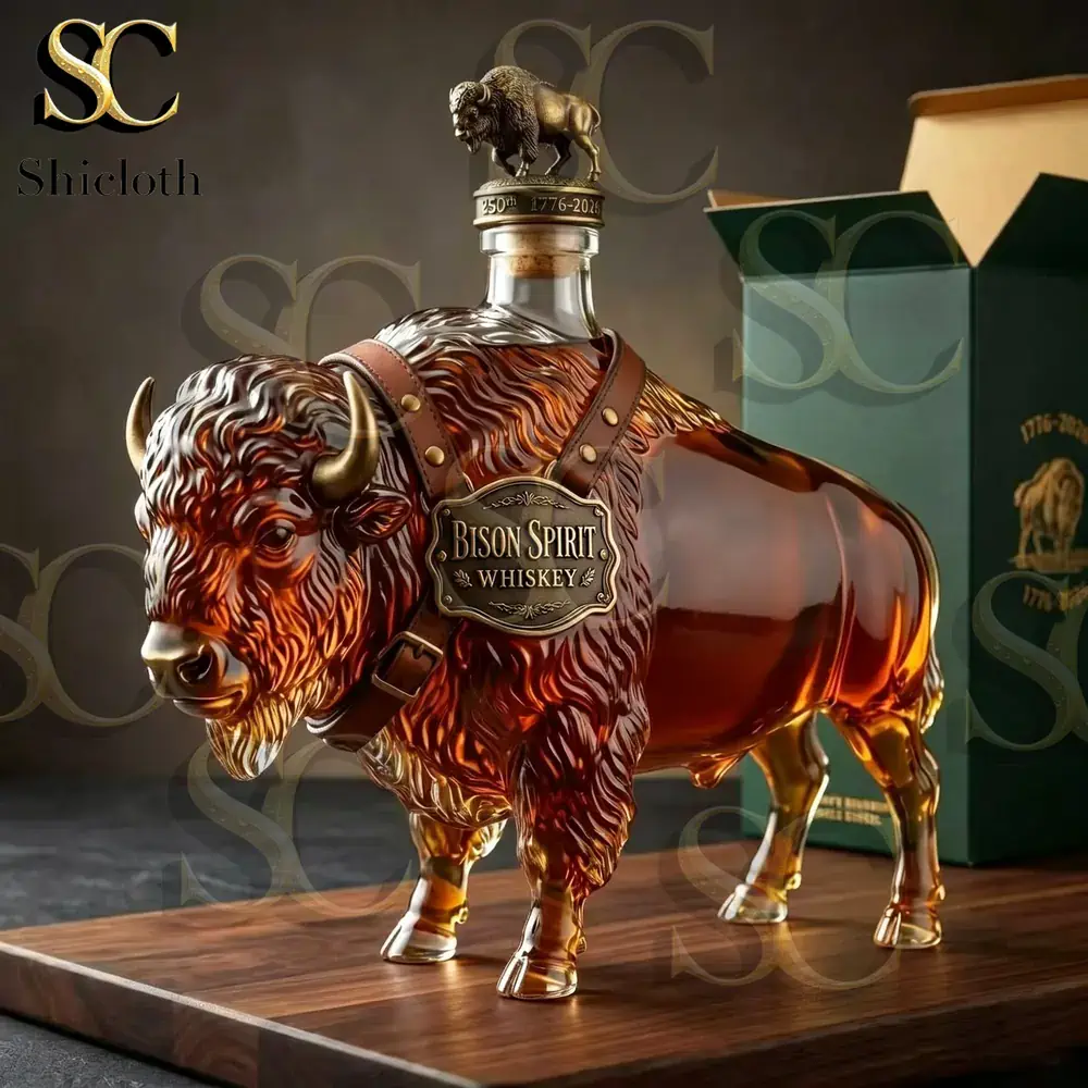 Bison whiskey bottle with premium packaging box!