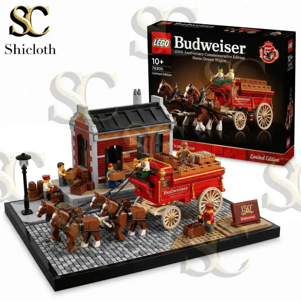 Budweiser horse wagon building brick set display by Shicloth!