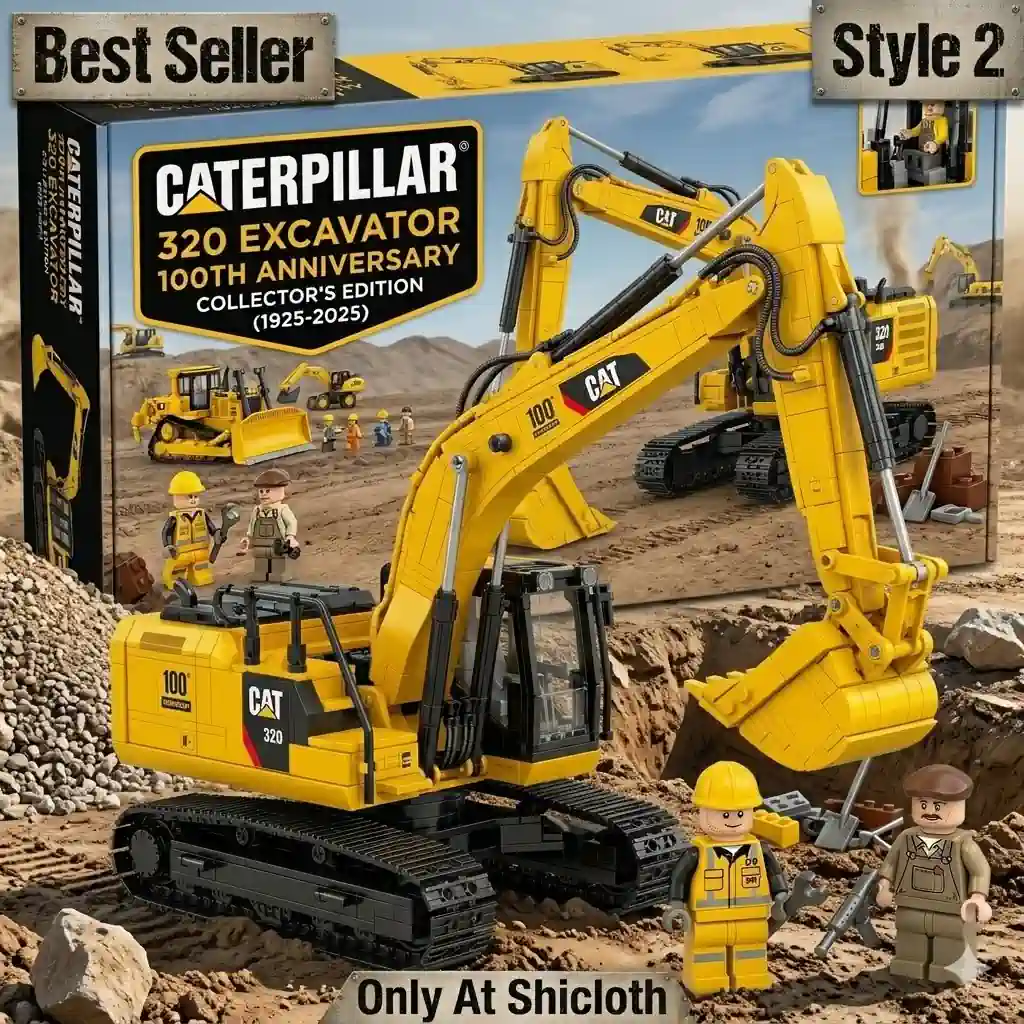 Alternative view of Caterpillar 320 Excavator 100th Anniversary Collection Building Brick Set