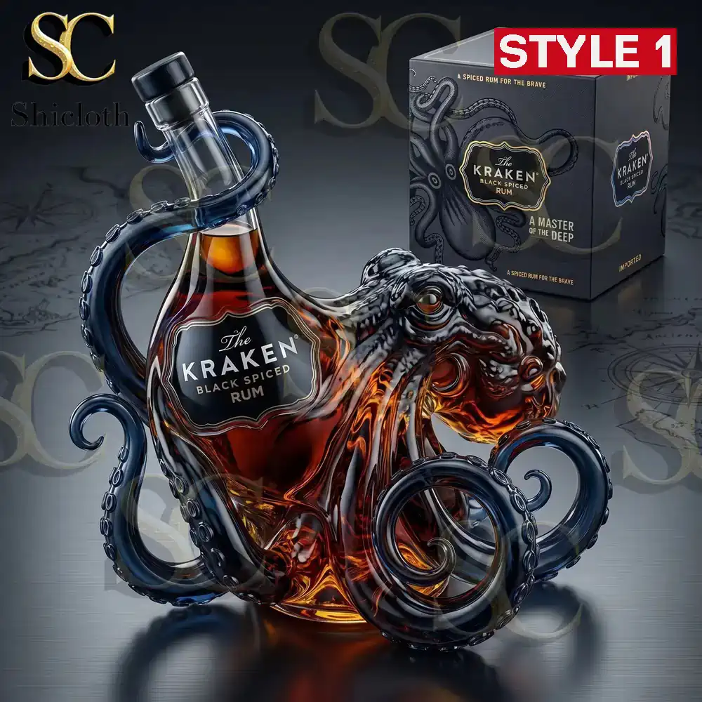 Kraken rum bottle with product box display!